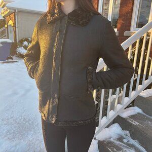 Bod & Christensen Vintage Black Shearling Aviator Leather Jacket – Sz S